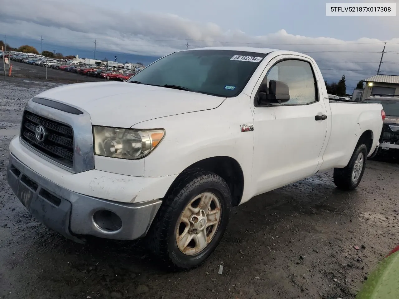 2007 Toyota Tundra VIN: 5TFLV52187X017308 Lot: 80162794