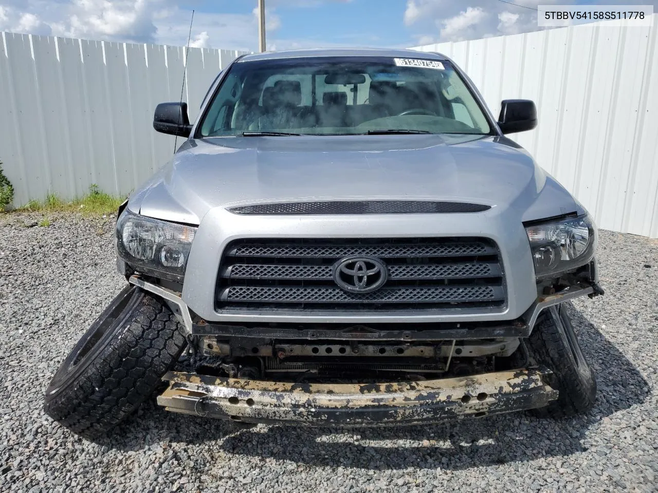 2008 Toyota Tundra Double Cab VIN: 5TBBV54158S511778 Lot: 61340754