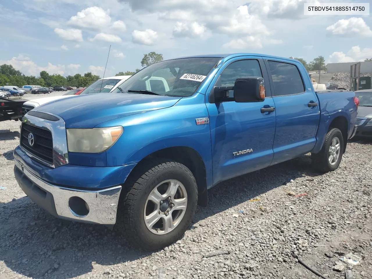 2008 Toyota Tundra Crewmax VIN: 5TBDV54188S514750 Lot: 62746264