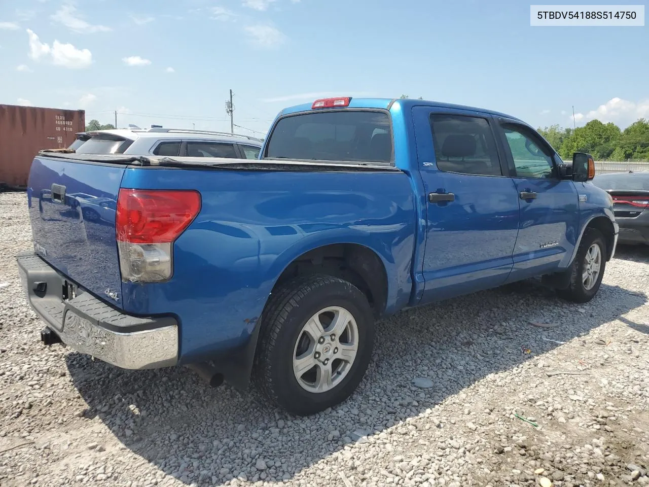 2008 Toyota Tundra Crewmax VIN: 5TBDV54188S514750 Lot: 62746264