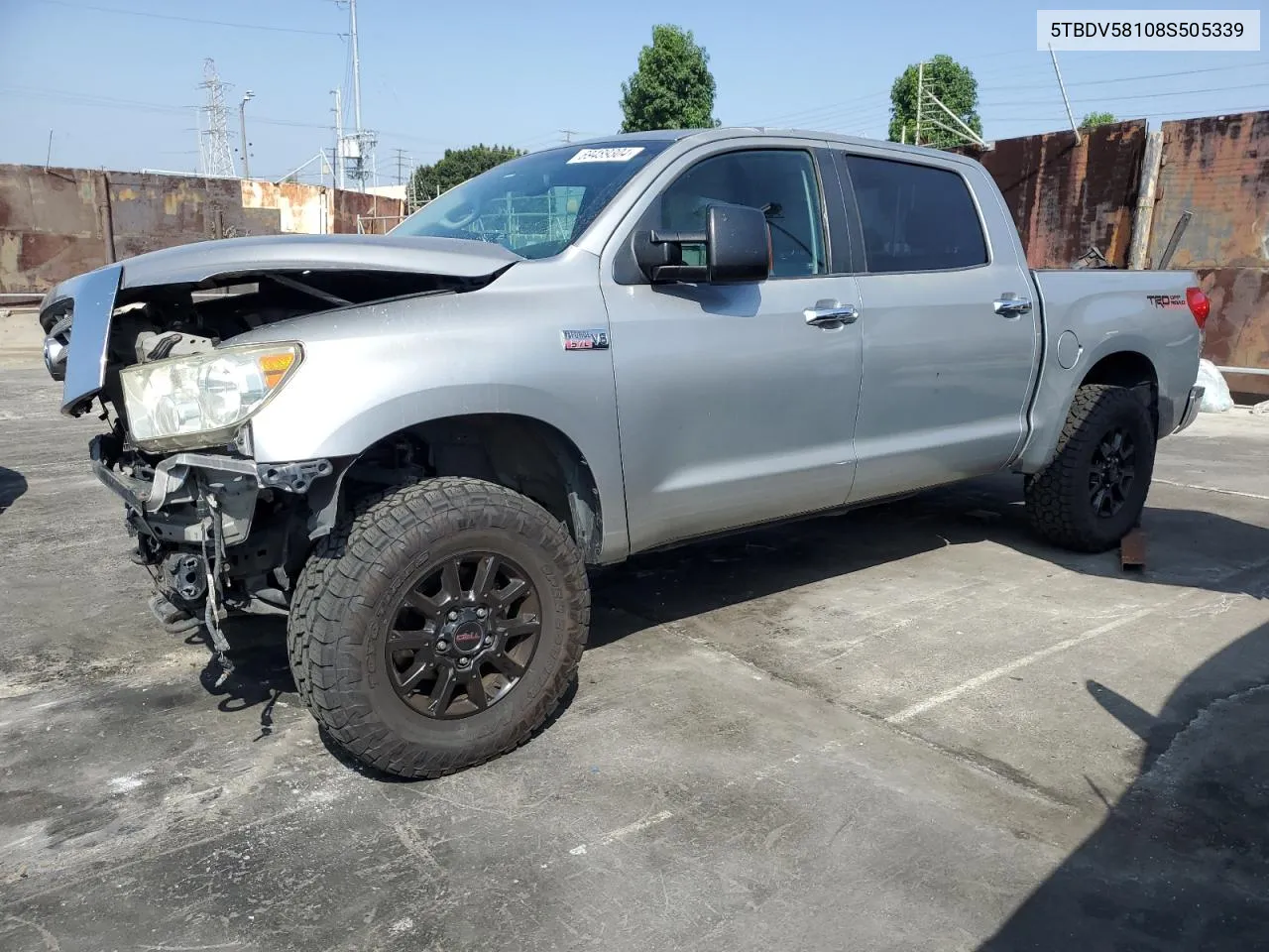 2008 Toyota Tundra Crewmax Limited VIN: 5TBDV58108S505339 Lot: 69489304