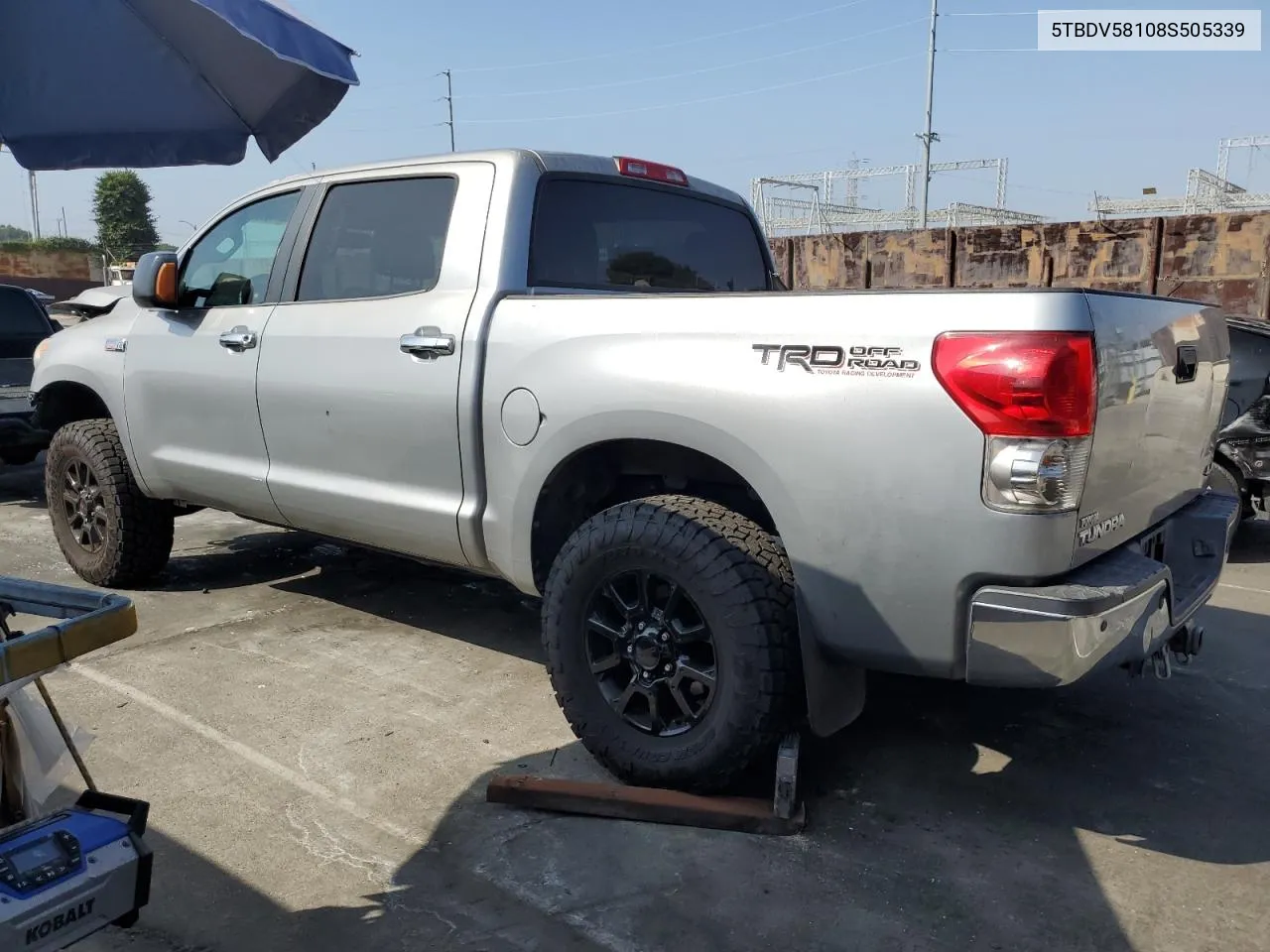 2008 Toyota Tundra Crewmax Limited VIN: 5TBDV58108S505339 Lot: 69489304