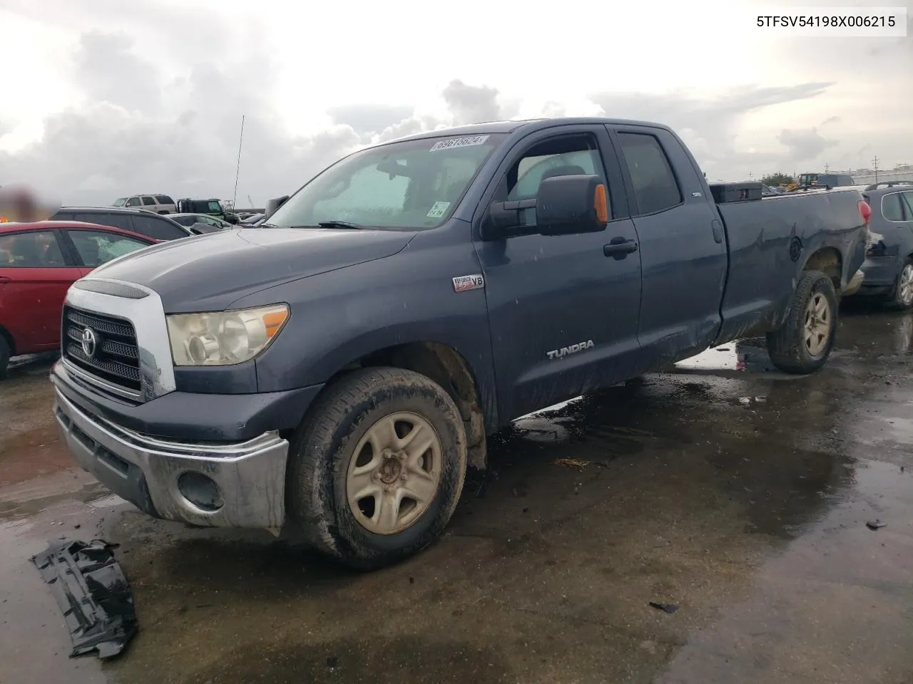 2008 Toyota Tundra Double Cab VIN: 5TFSV54198X006215 Lot: 69615624