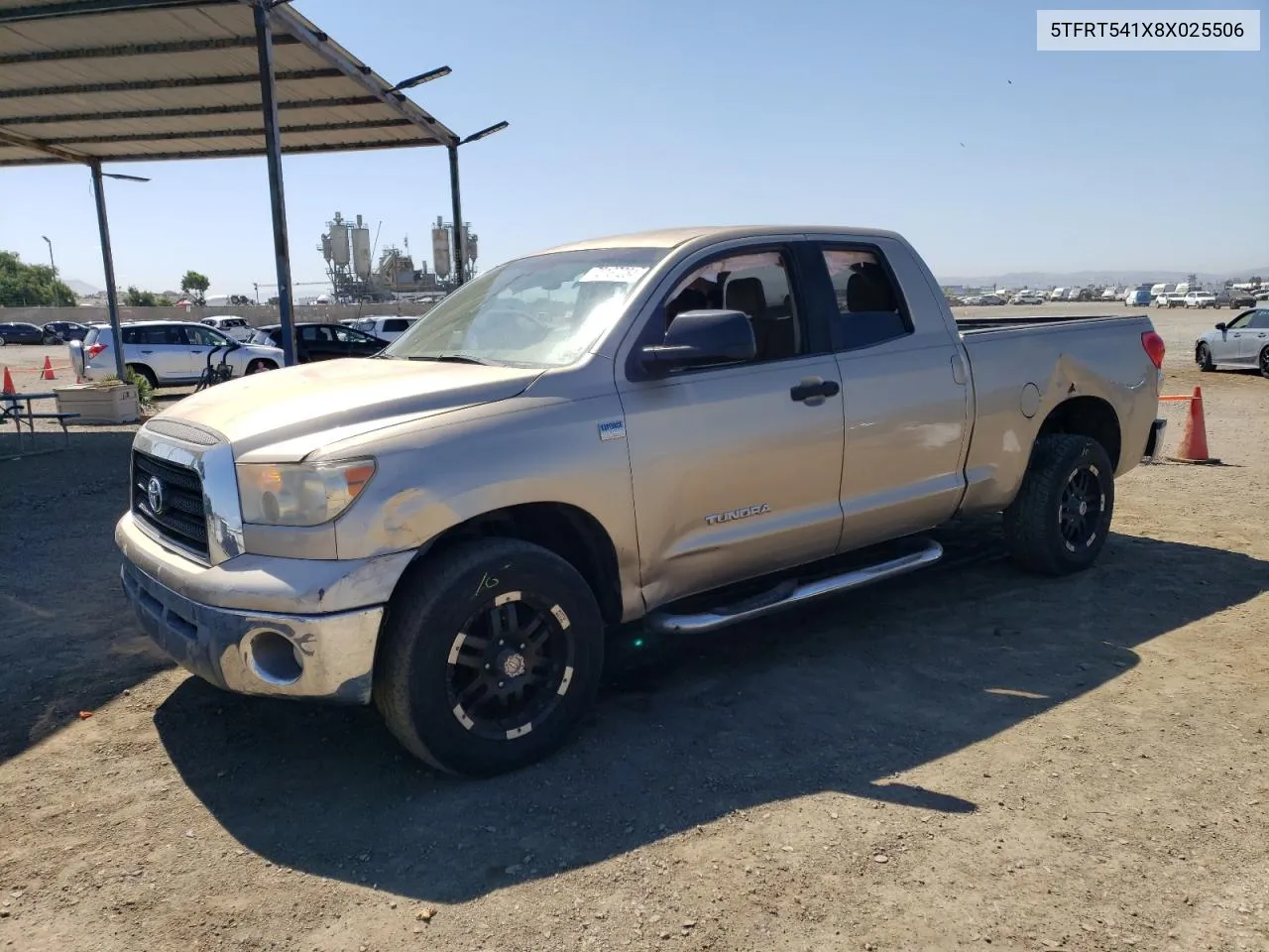 2008 Toyota Tundra Double Cab VIN: 5TFRT541X8X025506 Lot: 70137234