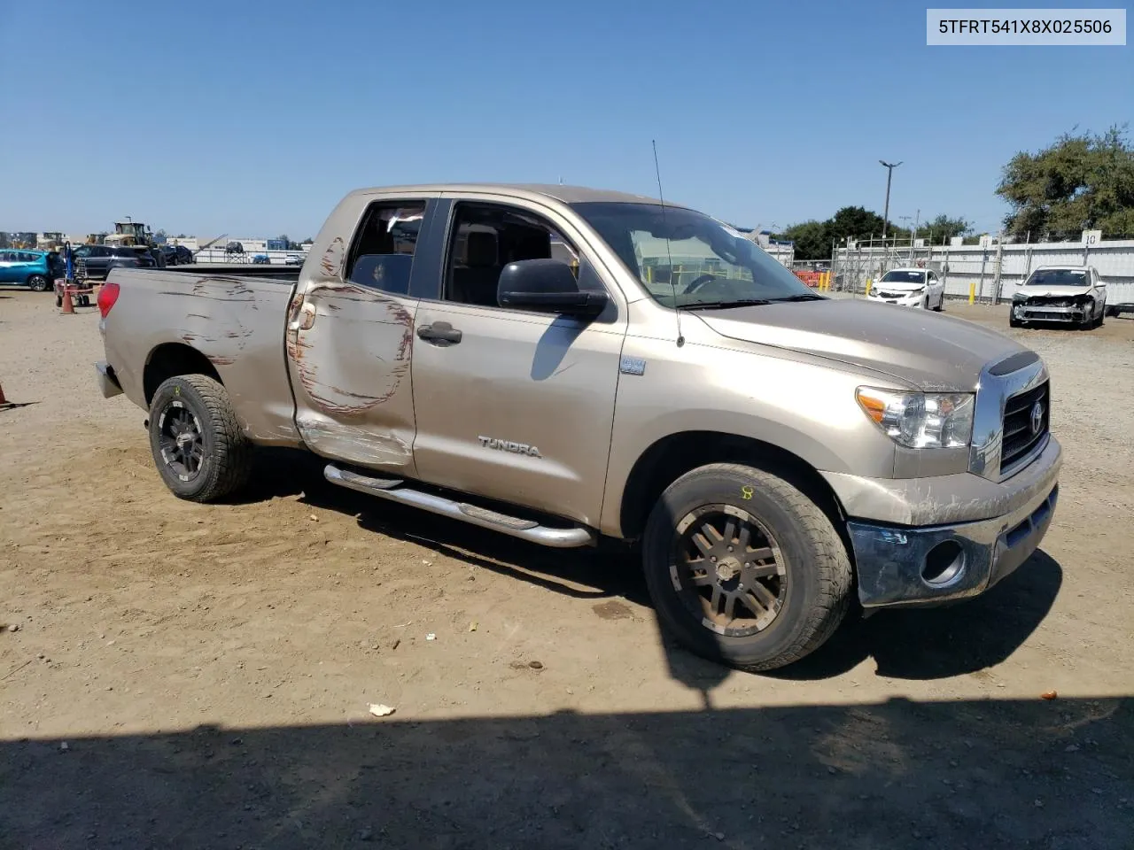 2008 Toyota Tundra Double Cab VIN: 5TFRT541X8X025506 Lot: 70137234