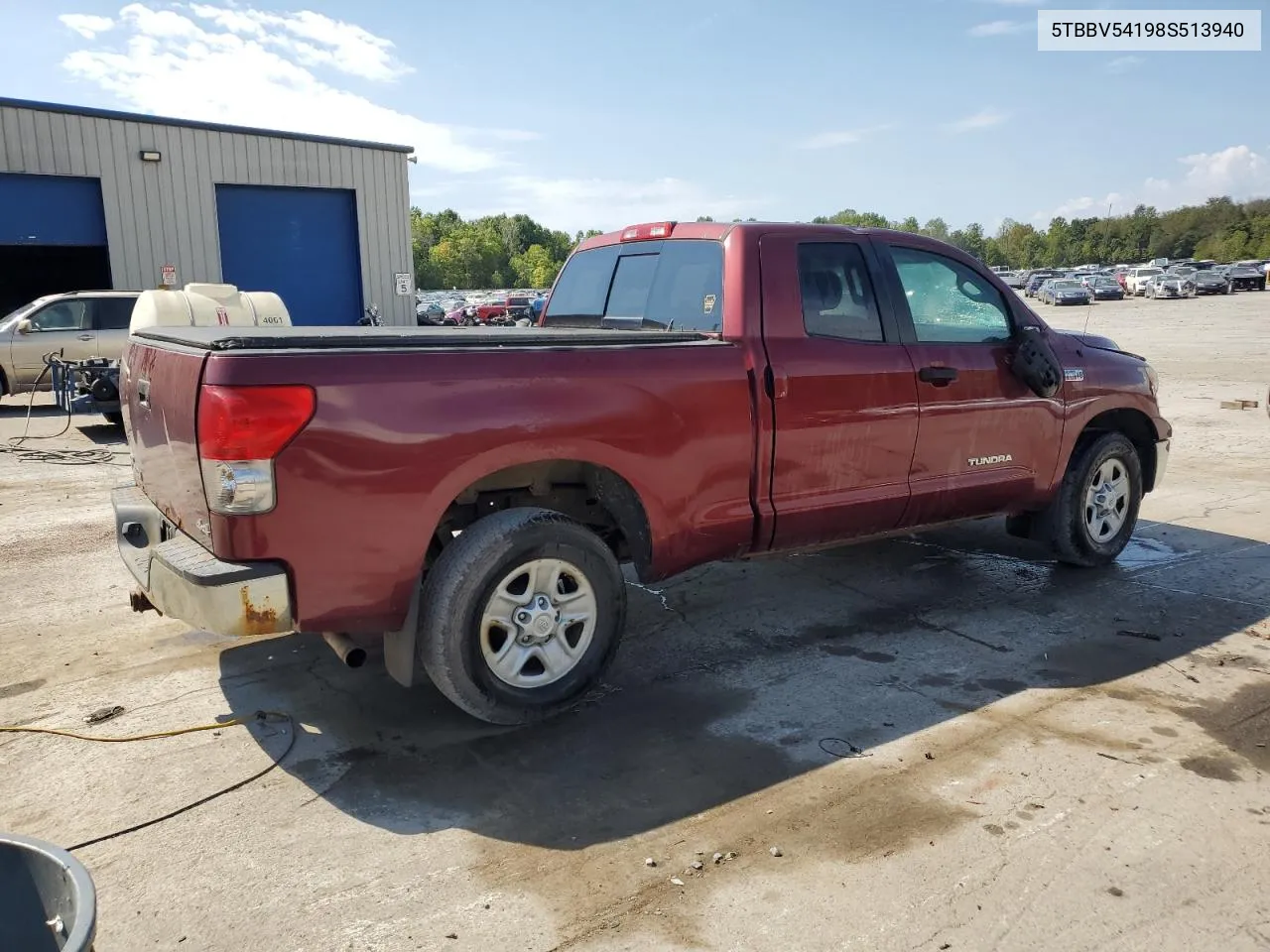 2008 Toyota Tundra Double Cab VIN: 5TBBV54198S513940 Lot: 70407964