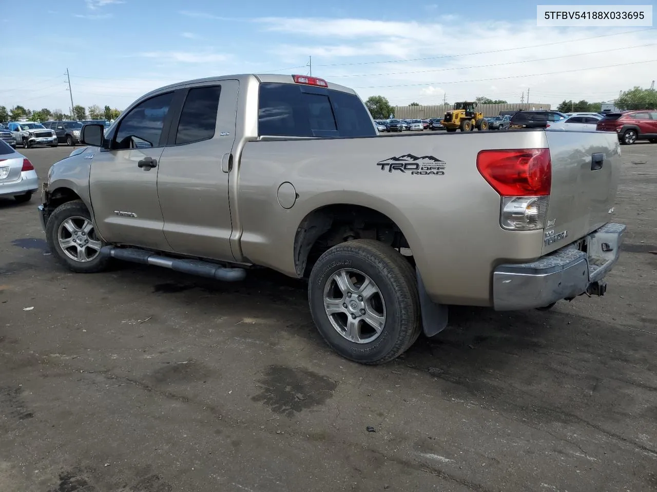 2008 Toyota Tundra Double Cab VIN: 5TFBV54188X033695 Lot: 70533674