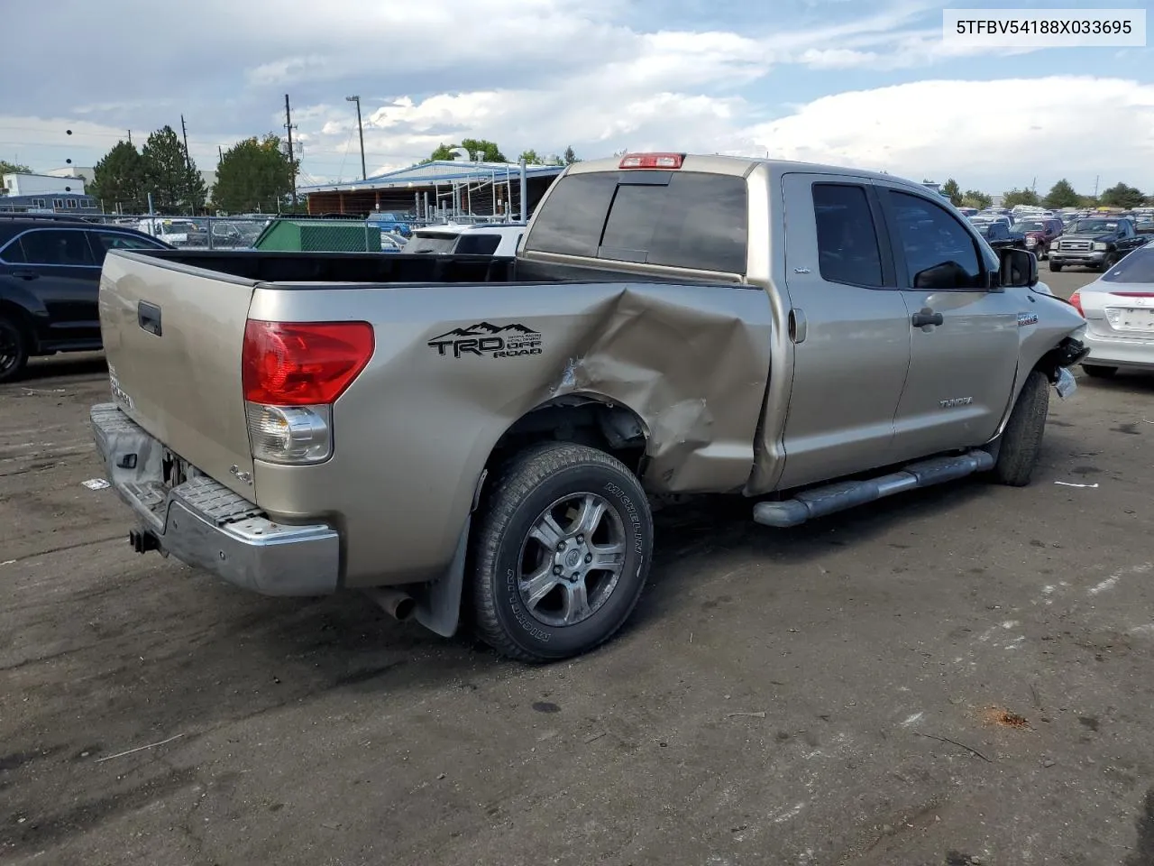 2008 Toyota Tundra Double Cab VIN: 5TFBV54188X033695 Lot: 70533674