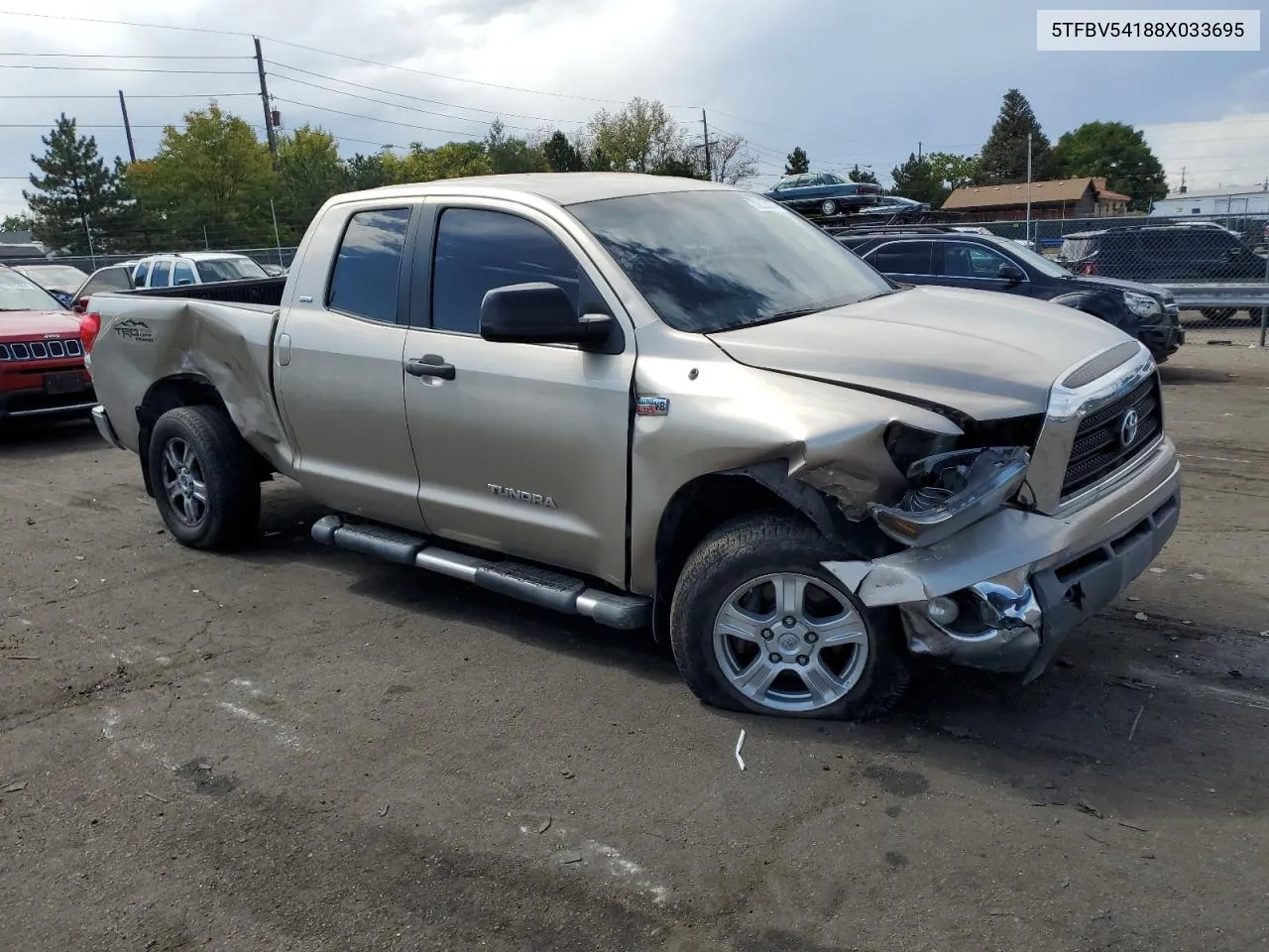 2008 Toyota Tundra Double Cab VIN: 5TFBV54188X033695 Lot: 70533674