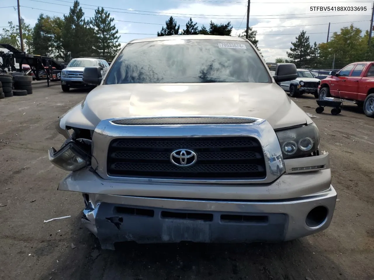 2008 Toyota Tundra Double Cab VIN: 5TFBV54188X033695 Lot: 70533674