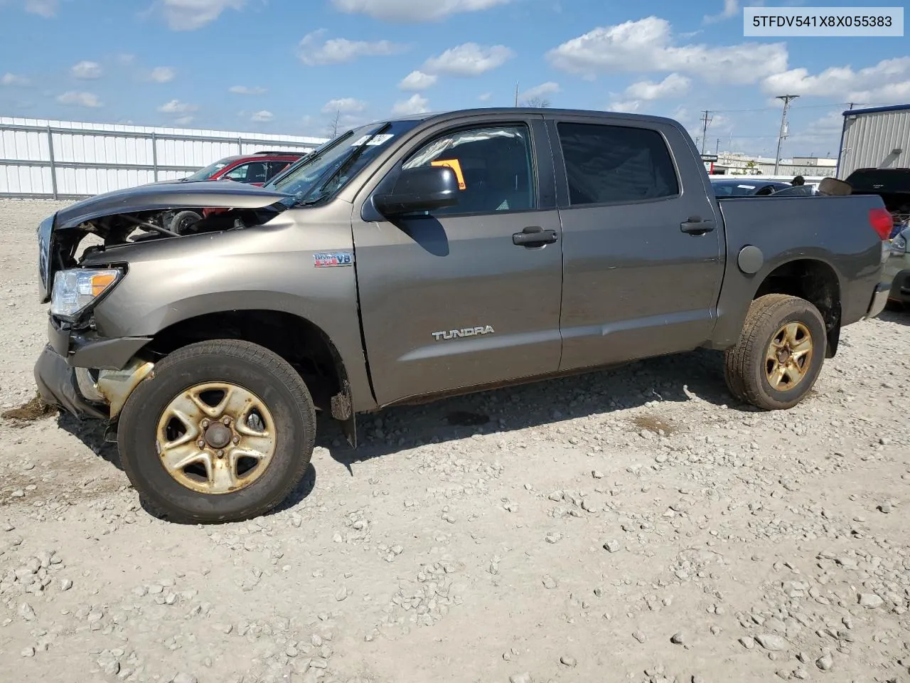 2008 Toyota Tundra Crewmax VIN: 5TFDV541X8X055383 Lot: 70789784