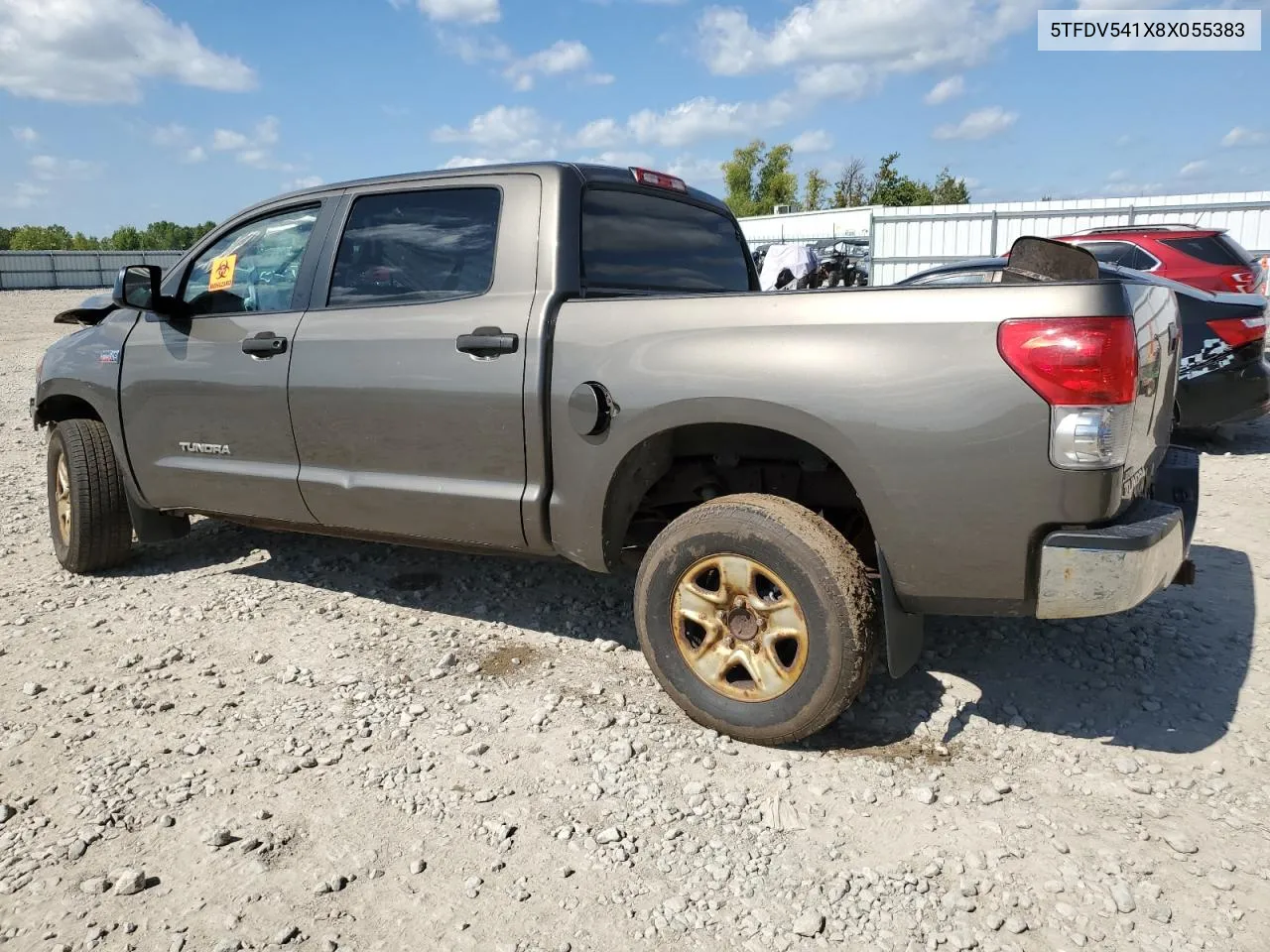 2008 Toyota Tundra Crewmax VIN: 5TFDV541X8X055383 Lot: 70789784