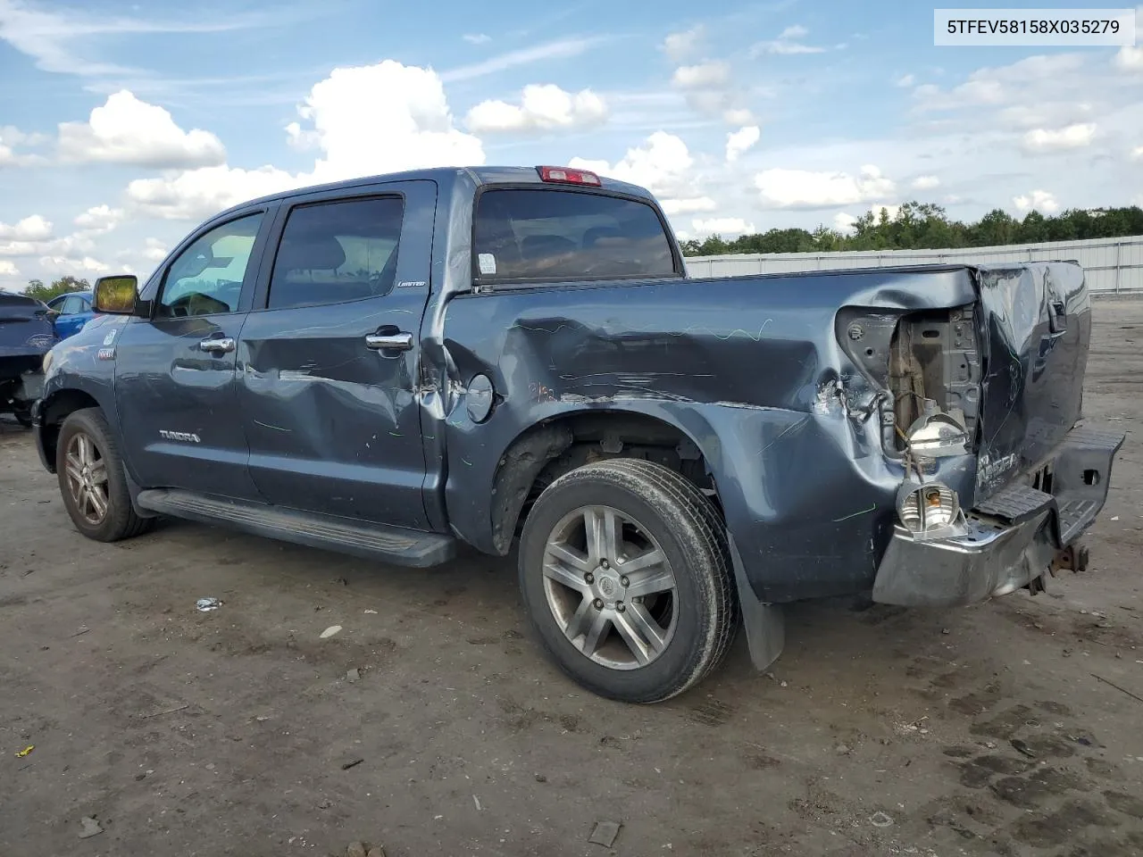 2008 Toyota Tundra Crewmax Limited VIN: 5TFEV58158X035279 Lot: 71286034