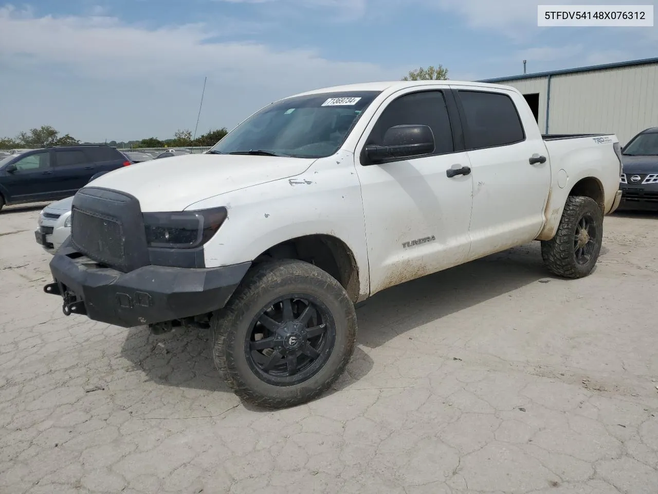 2008 Toyota Tundra Crewmax VIN: 5TFDV54148X076312 Lot: 71369734