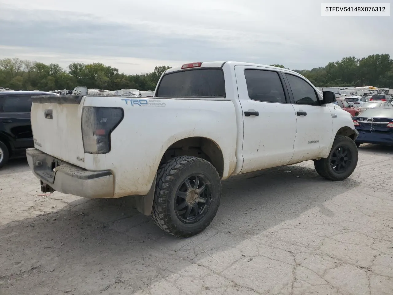 2008 Toyota Tundra Crewmax VIN: 5TFDV54148X076312 Lot: 71369734