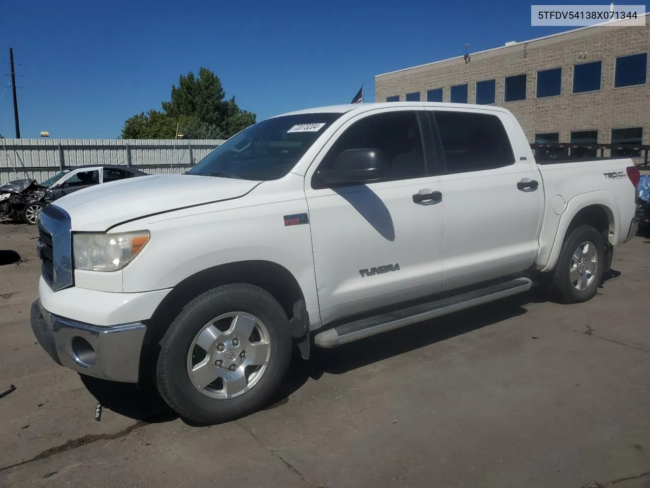 2008 Toyota Tundra Crewmax VIN: 5TFDV54138X071344 Lot: 72073204