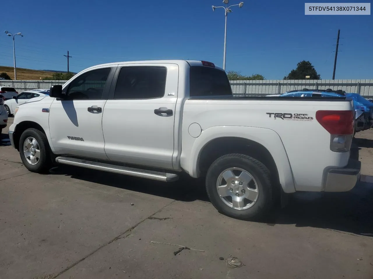 2008 Toyota Tundra Crewmax VIN: 5TFDV54138X071344 Lot: 72073204