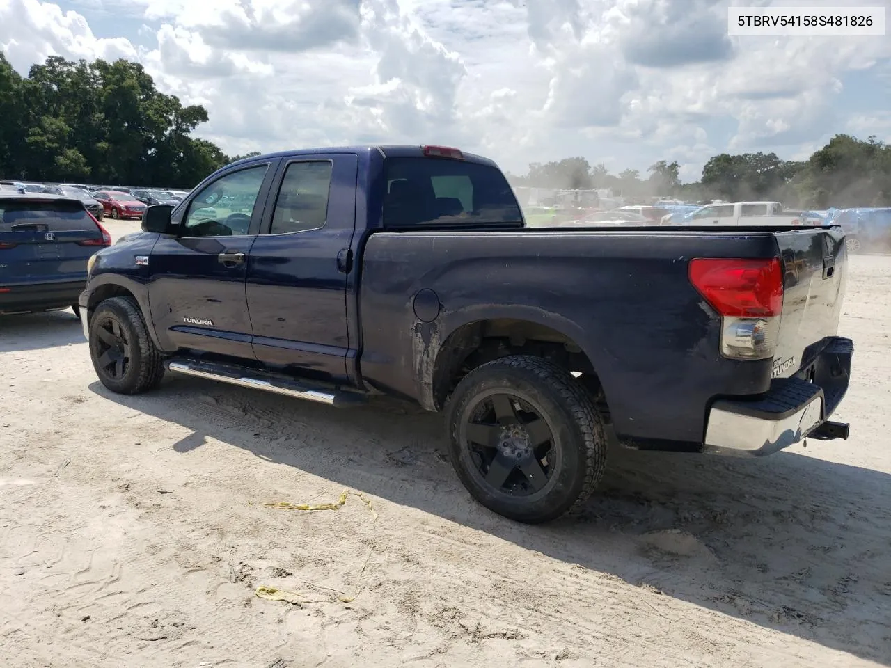 2008 Toyota Tundra Double Cab VIN: 5TBRV54158S481826 Lot: 72125414