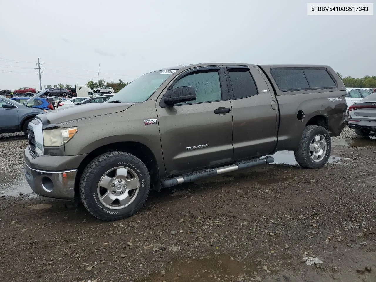 2008 Toyota Tundra Double Cab VIN: 5TBBV54108S517343 Lot: 72556404