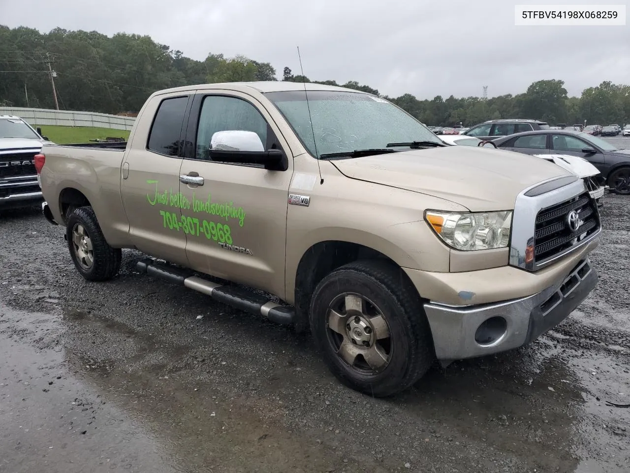 2008 Toyota Tundra Double Cab VIN: 5TFBV54198X068259 Lot: 73157574