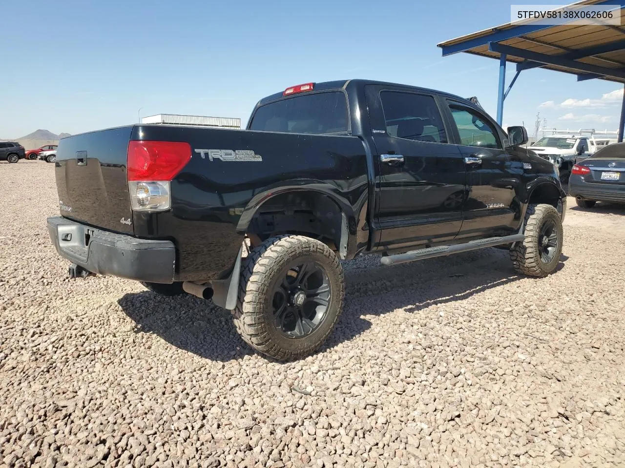 2008 Toyota Tundra Crewmax Limited VIN: 5TFDV58138X062606 Lot: 74028164