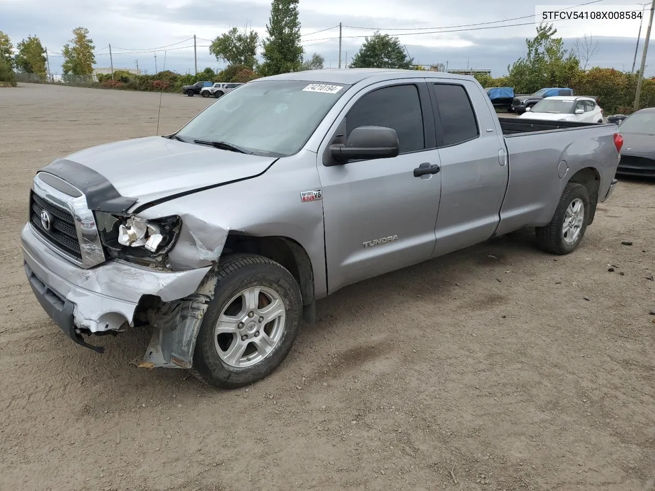 2008 Toyota Tundra Double Cab VIN: 5TFCV54108X008584 Lot: 74210194