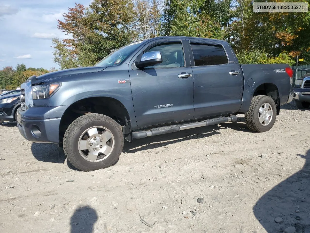 2008 Toyota Tundra Crewmax Limited VIN: 5TBDV58138S505271 Lot: 74323944