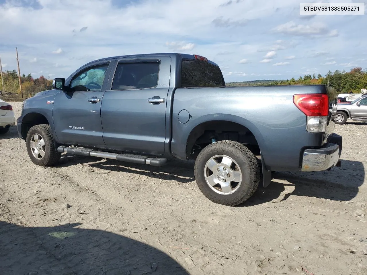 2008 Toyota Tundra Crewmax Limited VIN: 5TBDV58138S505271 Lot: 74323944