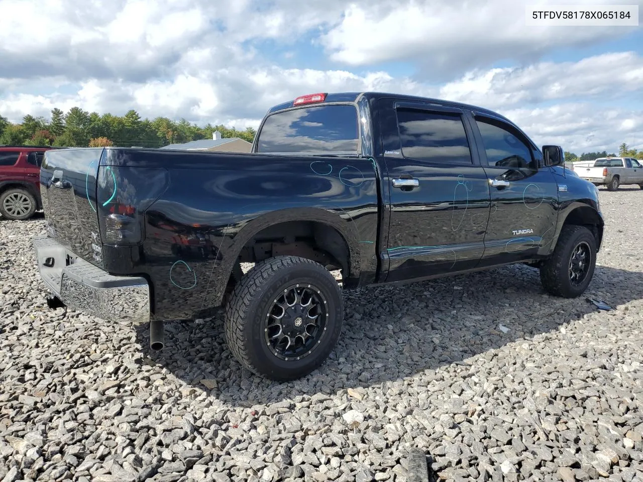 2008 Toyota Tundra Crewmax Limited VIN: 5TFDV58178X065184 Lot: 74584004