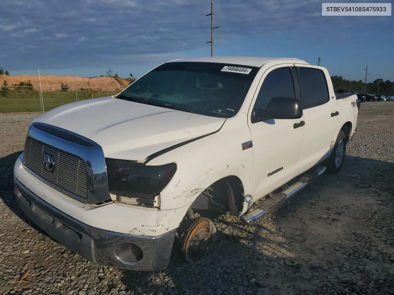 2008 Toyota Tundra Crewmax VIN: 5TBEV54108S475933 Lot: 74666404