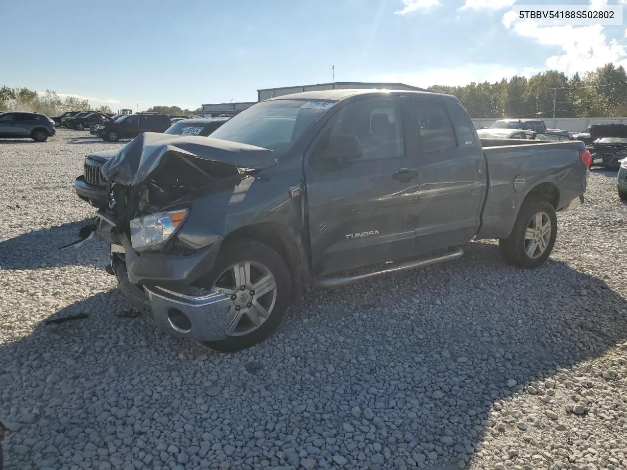 2008 Toyota Tundra Double Cab VIN: 5TBBV54188S502802 Lot: 74681794