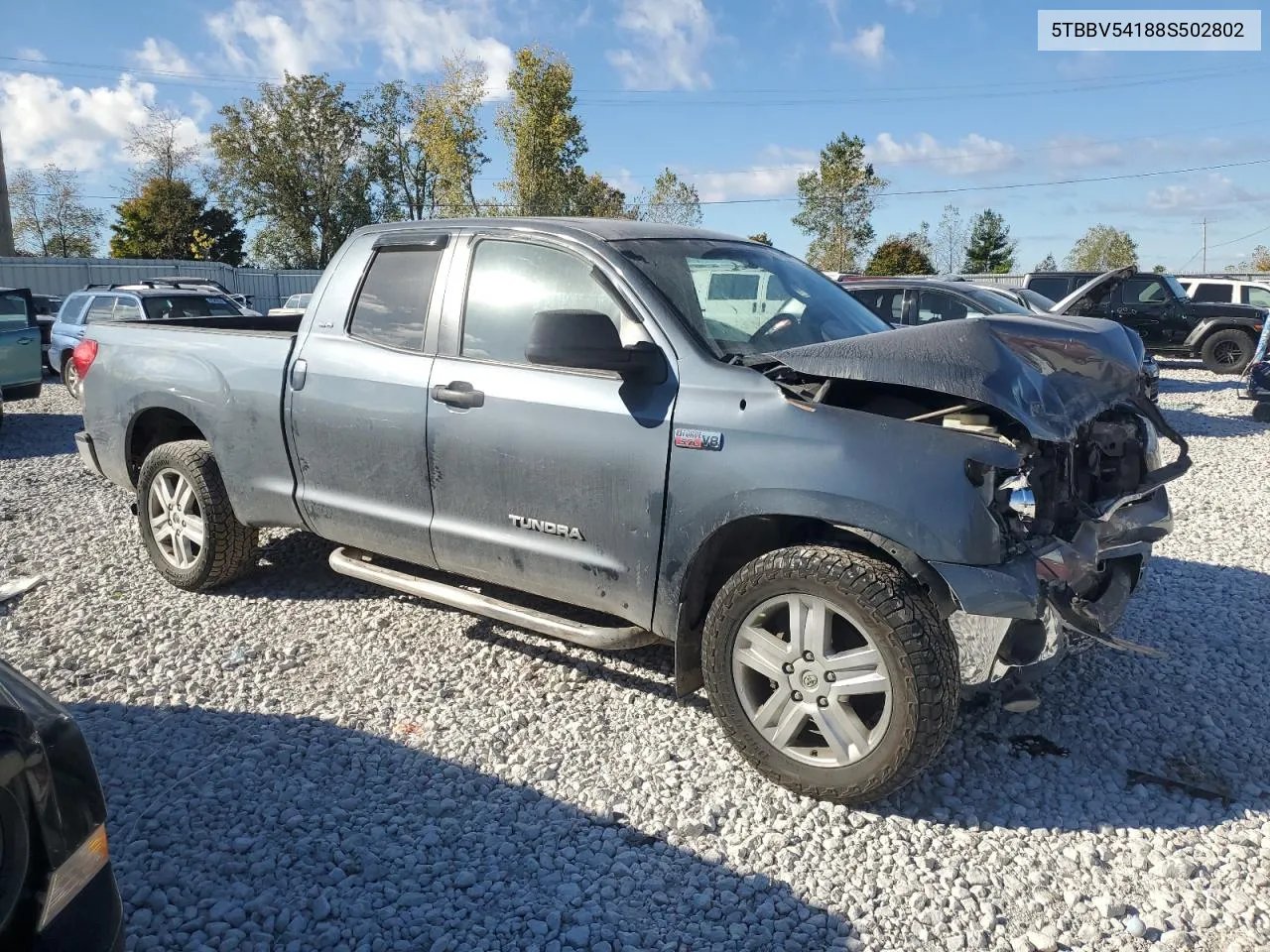 2008 Toyota Tundra Double Cab VIN: 5TBBV54188S502802 Lot: 74681794