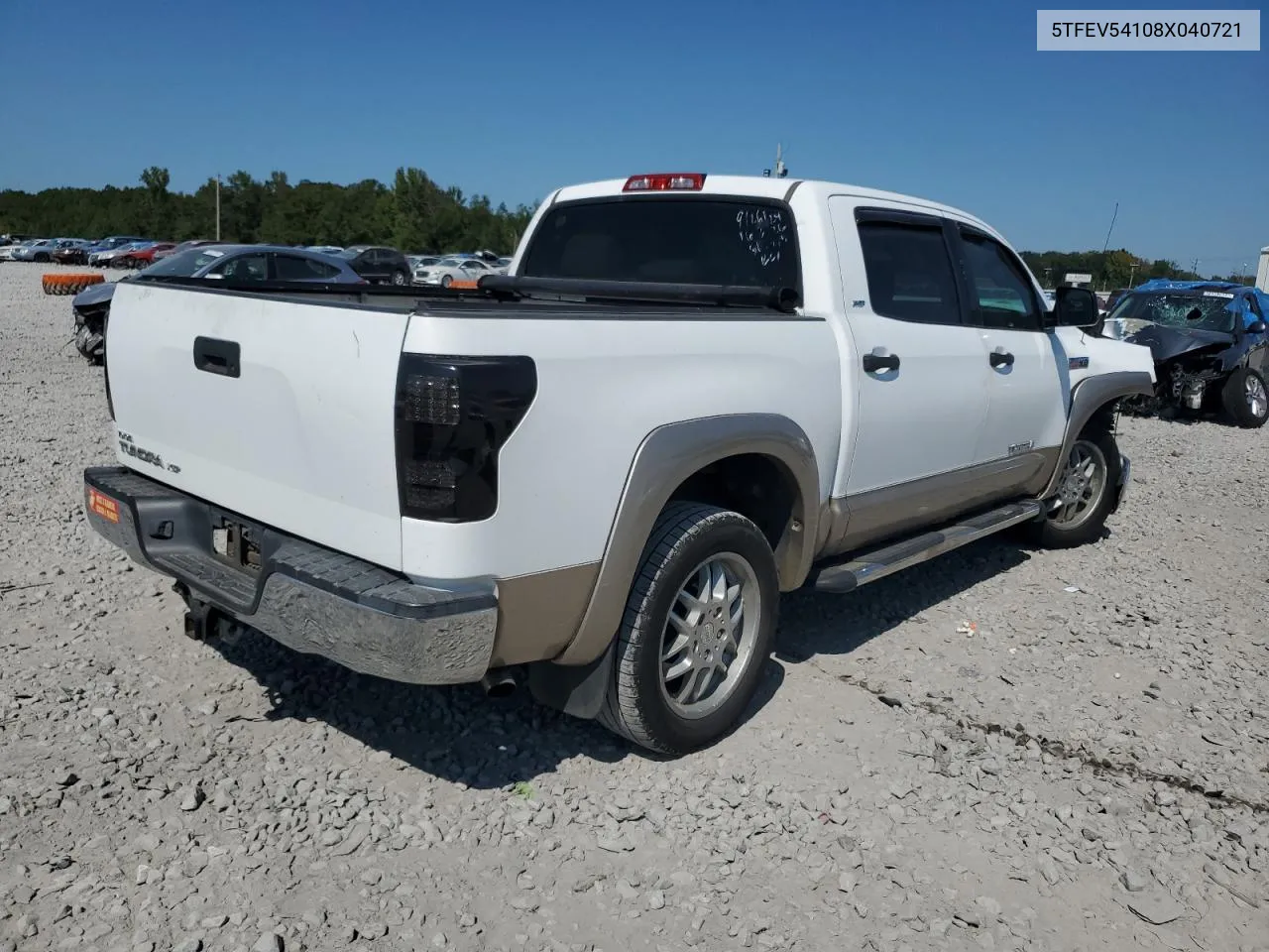 2008 Toyota Tundra Crewmax VIN: 5TFEV54108X040721 Lot: 75205114