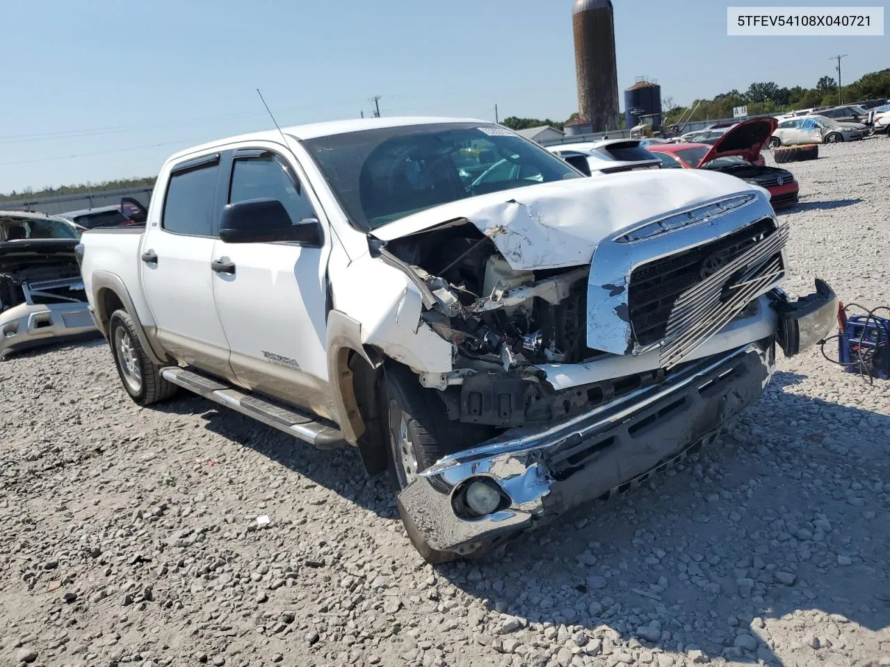 2008 Toyota Tundra Crewmax VIN: 5TFEV54108X040721 Lot: 75205114