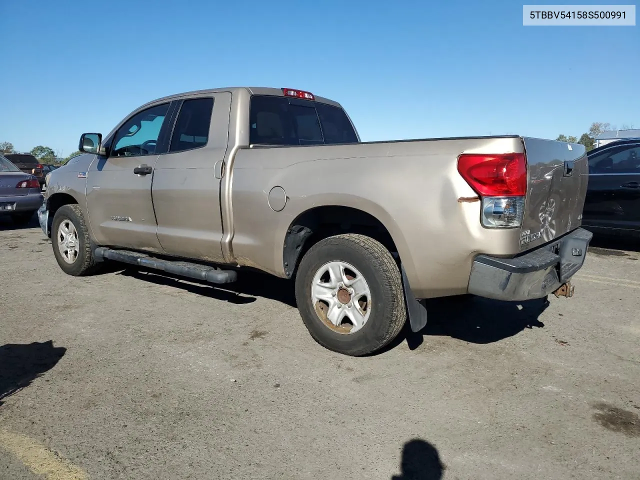 2008 Toyota Tundra Double Cab VIN: 5TBBV54158S500991 Lot: 75286124