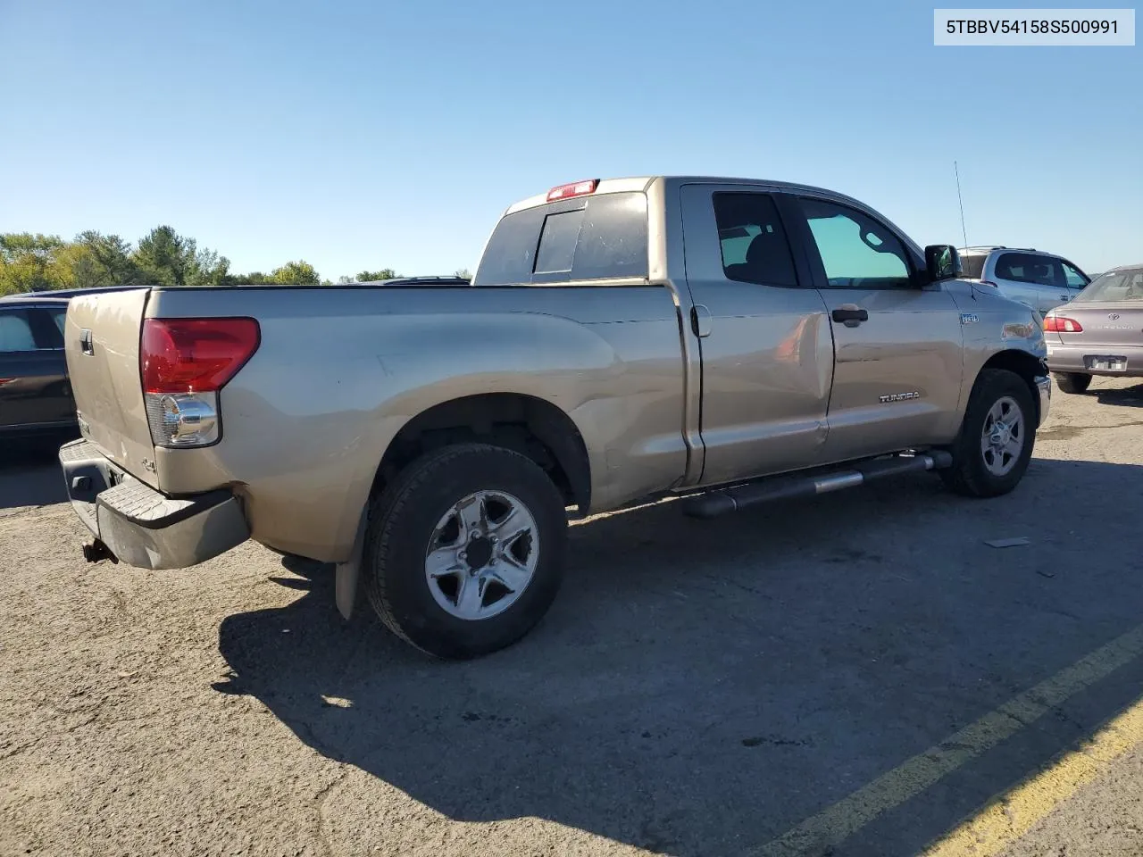 2008 Toyota Tundra Double Cab VIN: 5TBBV54158S500991 Lot: 75286124