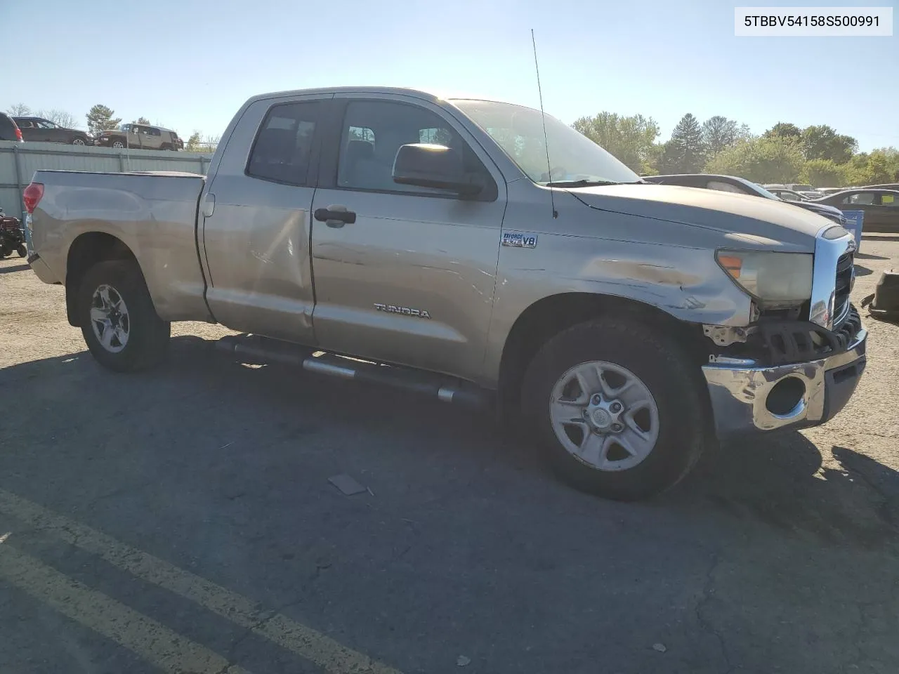 2008 Toyota Tundra Double Cab VIN: 5TBBV54158S500991 Lot: 75286124