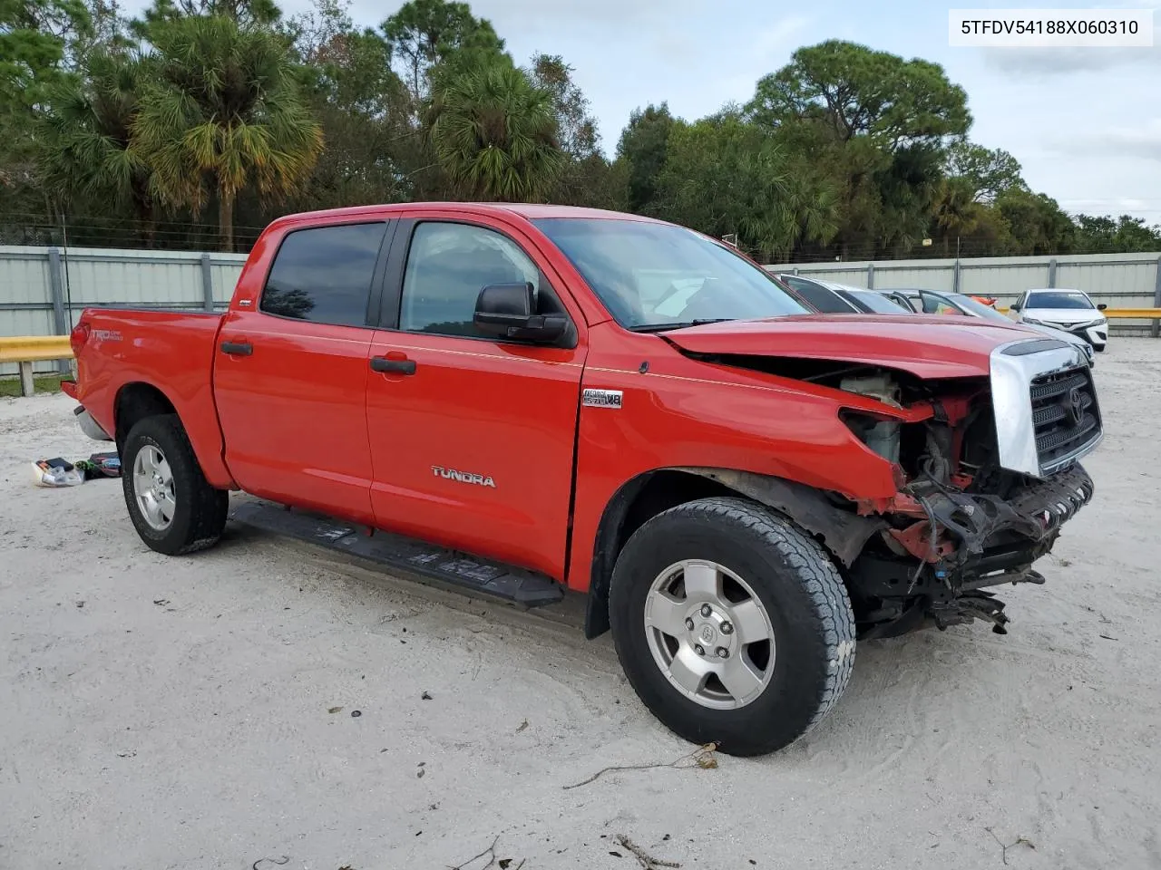 2008 Toyota Tundra Crewmax VIN: 5TFDV54188X060310 Lot: 75407974