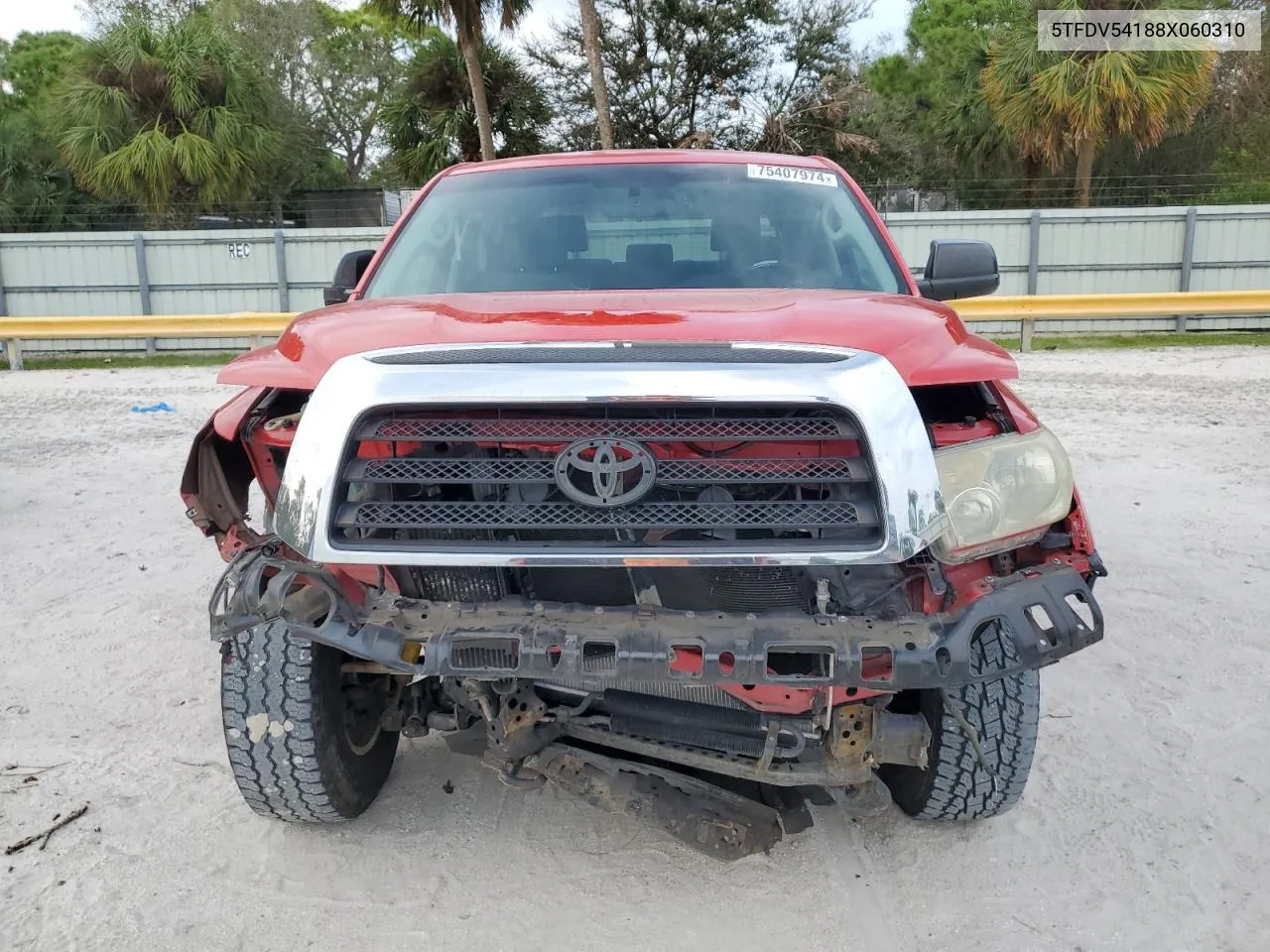 2008 Toyota Tundra Crewmax VIN: 5TFDV54188X060310 Lot: 75407974