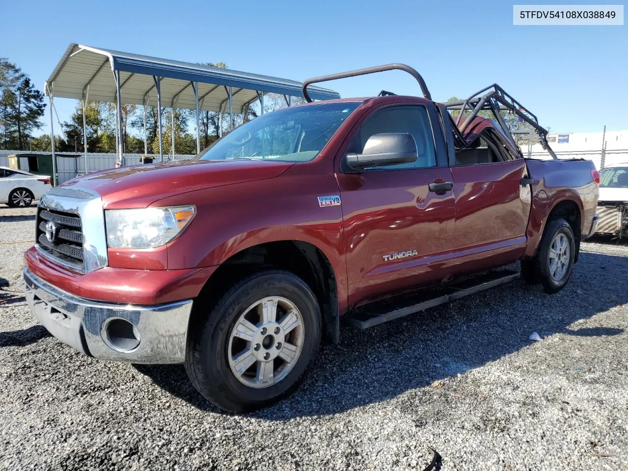 2008 Toyota Tundra Crewmax VIN: 5TFDV54108X038849 Lot: 75516514