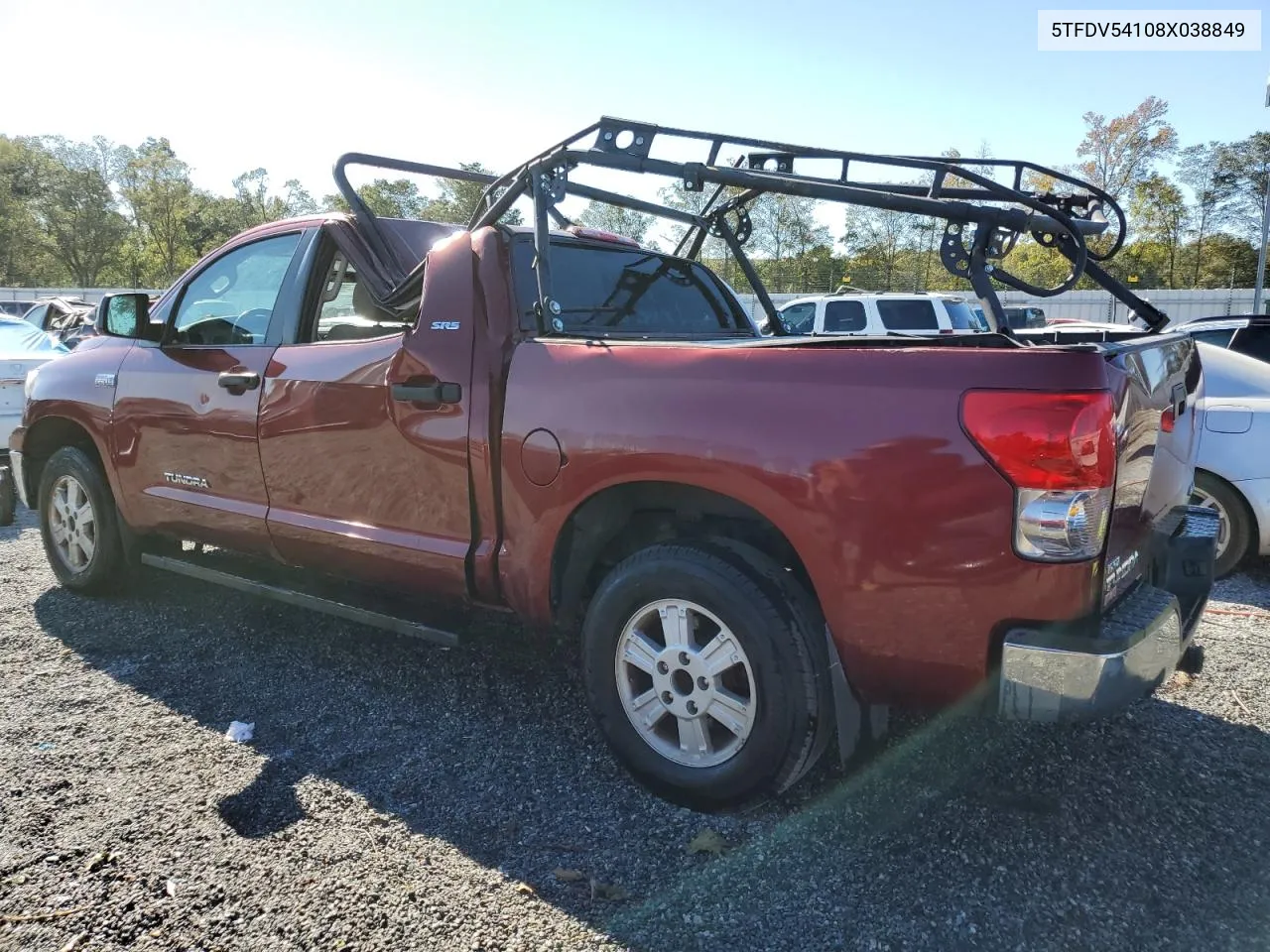 2008 Toyota Tundra Crewmax VIN: 5TFDV54108X038849 Lot: 75516514