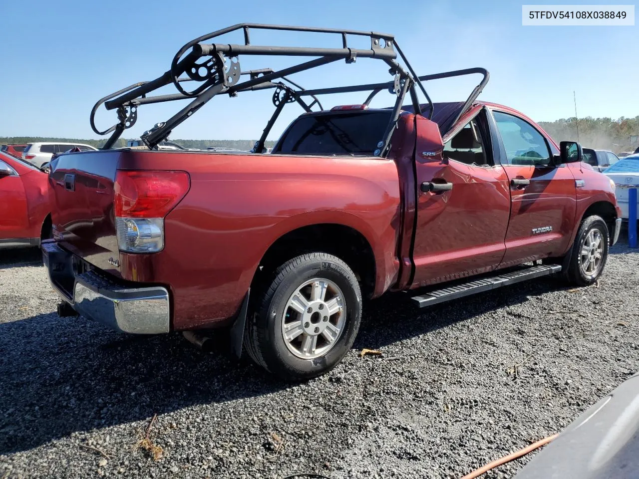 2008 Toyota Tundra Crewmax VIN: 5TFDV54108X038849 Lot: 75516514