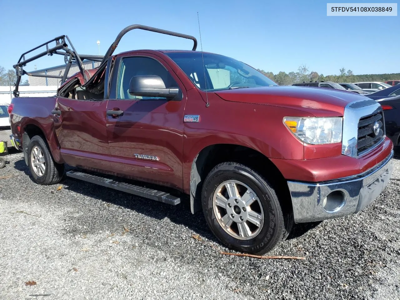 2008 Toyota Tundra Crewmax VIN: 5TFDV54108X038849 Lot: 75516514