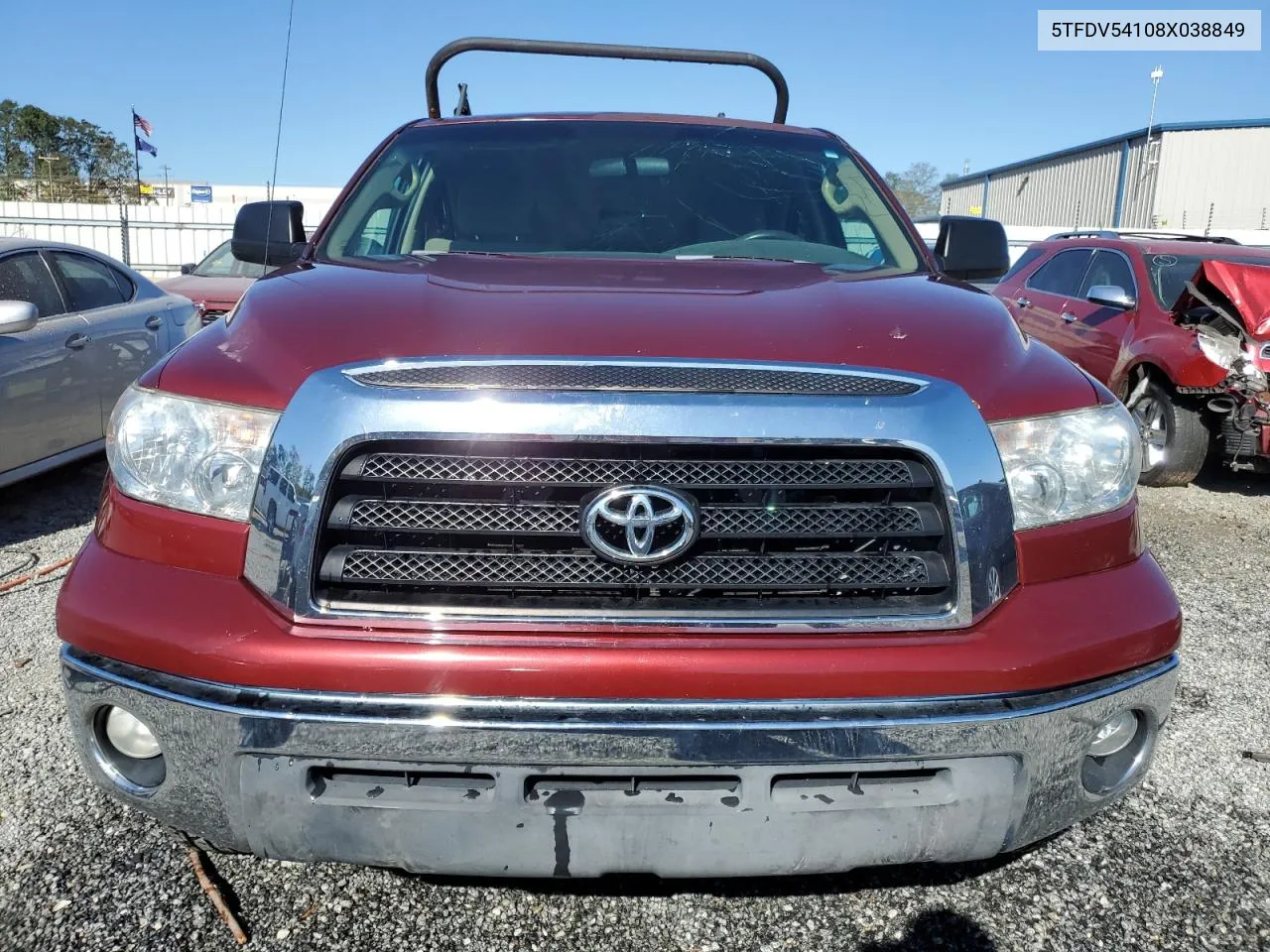 2008 Toyota Tundra Crewmax VIN: 5TFDV54108X038849 Lot: 75516514