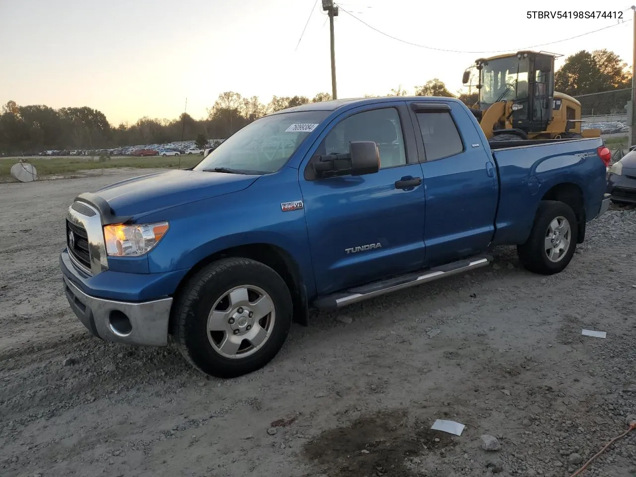 2008 Toyota Tundra Double Cab VIN: 5TBRV54198S474412 Lot: 76099384