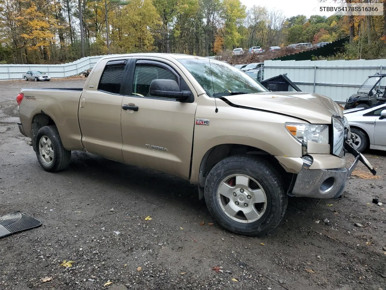 2008 Toyota Tundra Double Cab VIN: 5TBBV54178S516366 Lot: 76207054