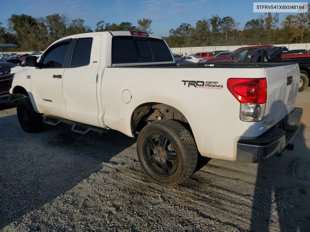 2008 Toyota Tundra Double Cab VIN: 5TFRV541X8X048164 Lot: 76224554