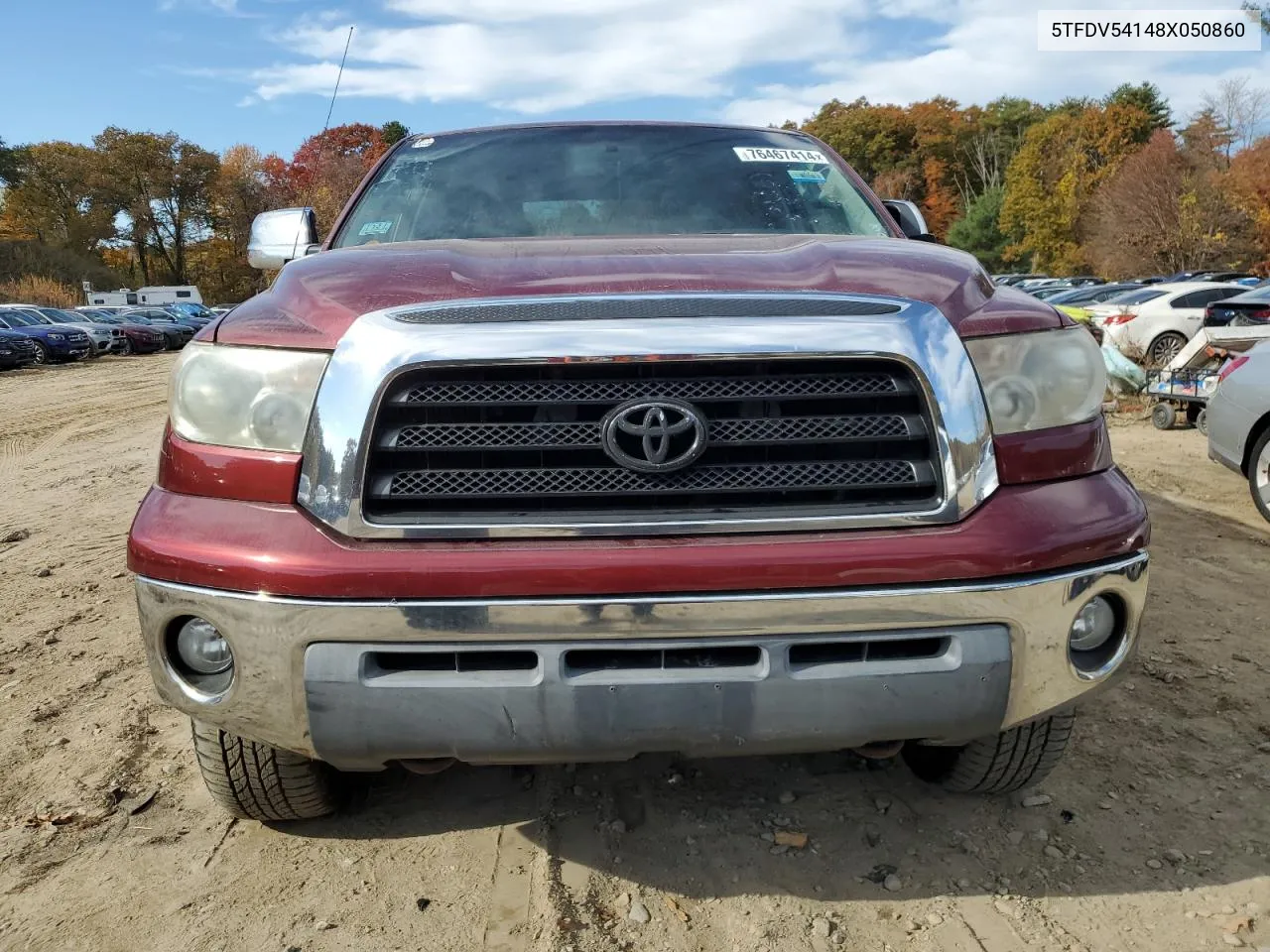 2008 Toyota Tundra Crewmax VIN: 5TFDV54148X050860 Lot: 76467414