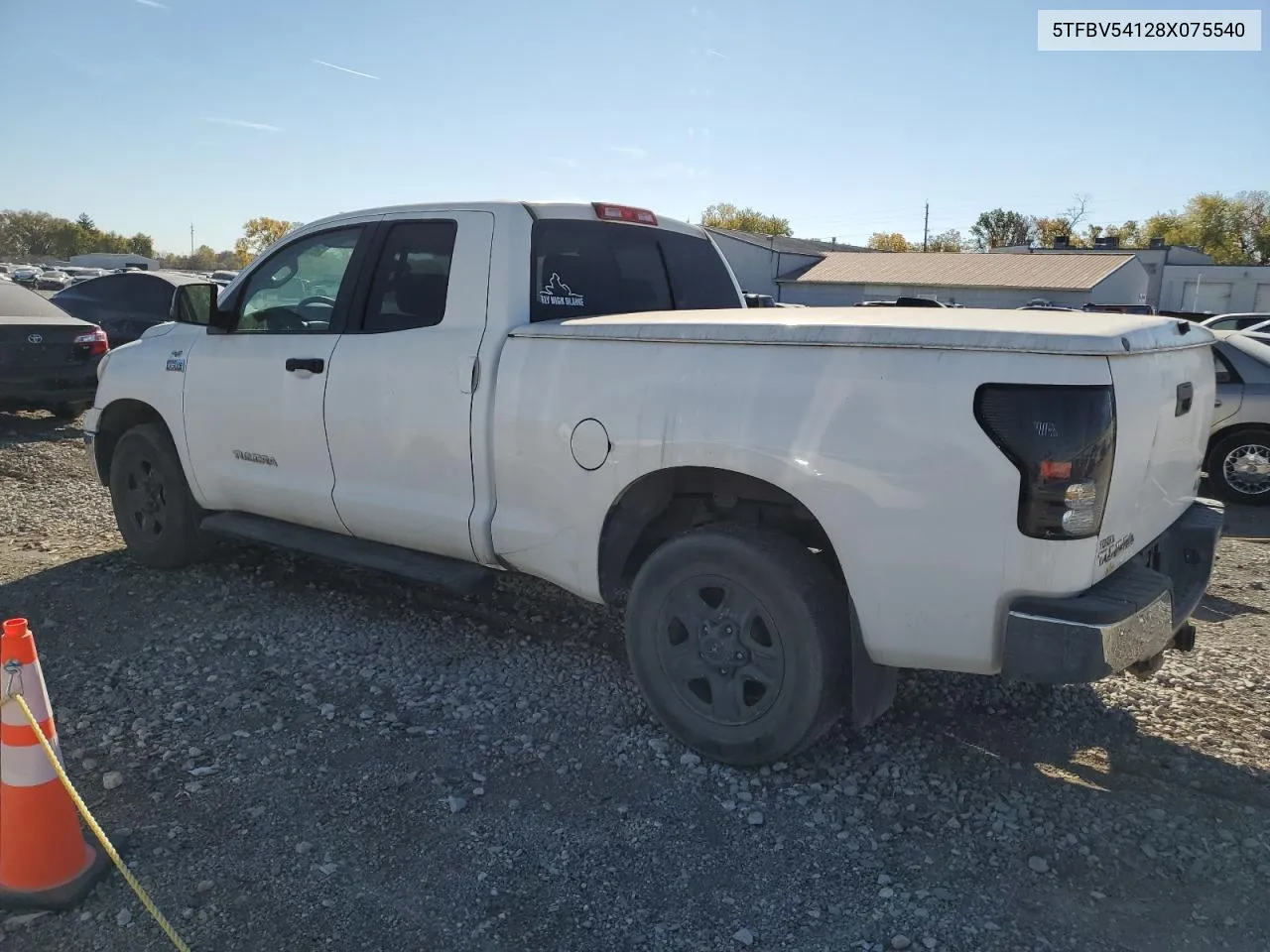 2008 Toyota Tundra Double Cab VIN: 5TFBV54128X075540 Lot: 76520474