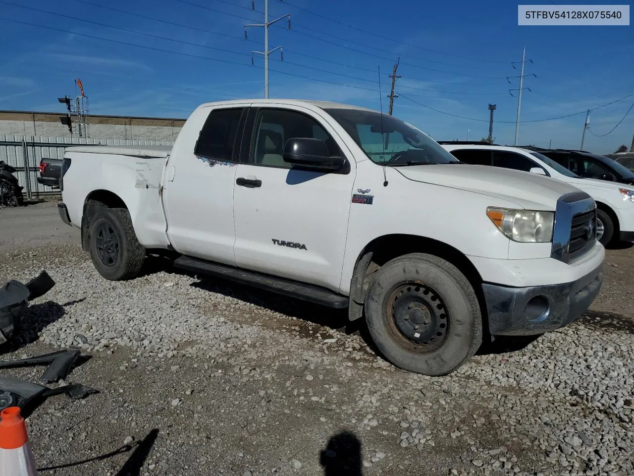 2008 Toyota Tundra Double Cab VIN: 5TFBV54128X075540 Lot: 76520474